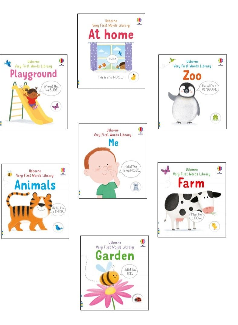 Usborne Very First Words Library - 7 Board Book Set
